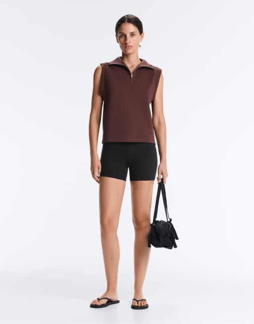 Oysho - Débardeur en piqué de coton - Marron, 2 de 5