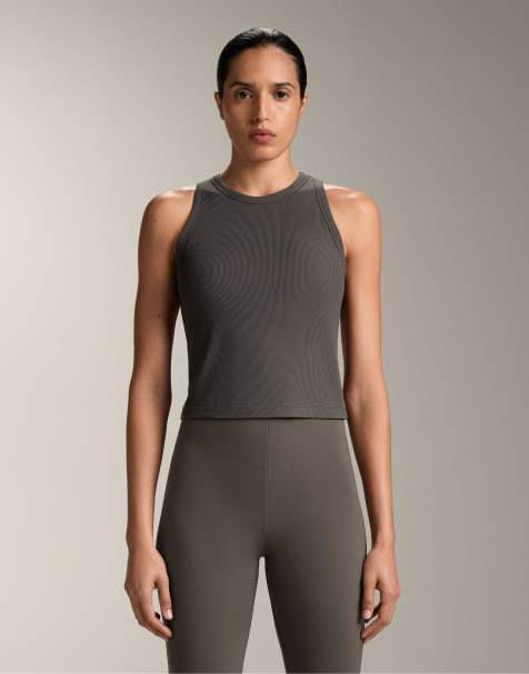 Oysho - Débardeur long en modal mélangé côtelé - Noir - view 1