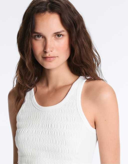 Oysho - Débardeur smocké sans coutures - Blanc cassé, 4 de 4