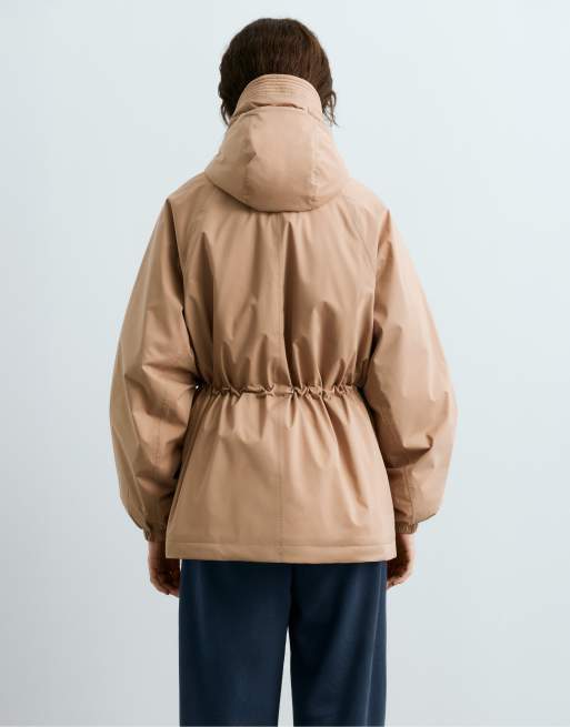 OYSHO doudoune évasée rembourrée thindown® camel, 4 de 5