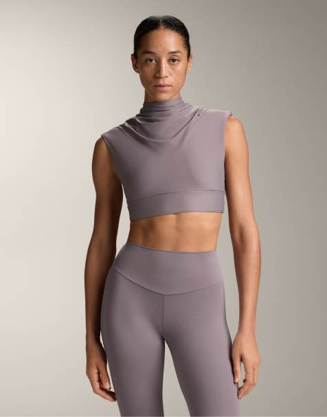 OYSHO Draped neck comfortlux tank top in purple