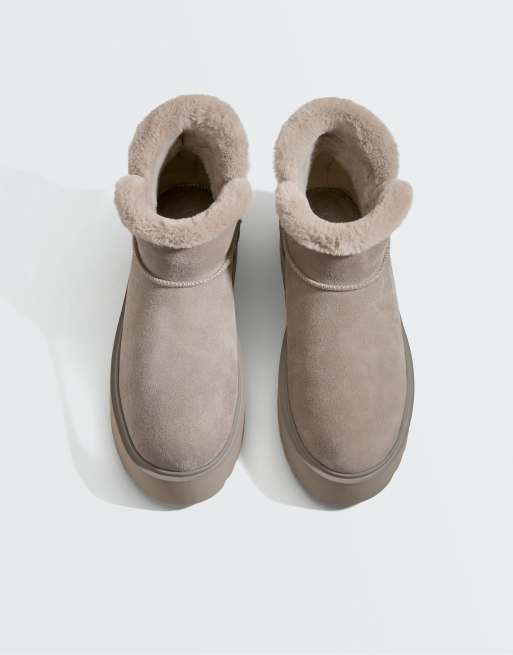 OYSHO Eather platåboots i mink, 3 av 7