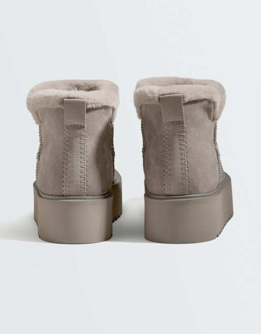 OYSHO Eather platåboots i mink, 6 av 7