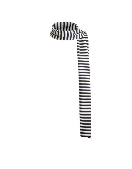 OYSHO écharpe en maille à rayures bleu marine, 3 de 4