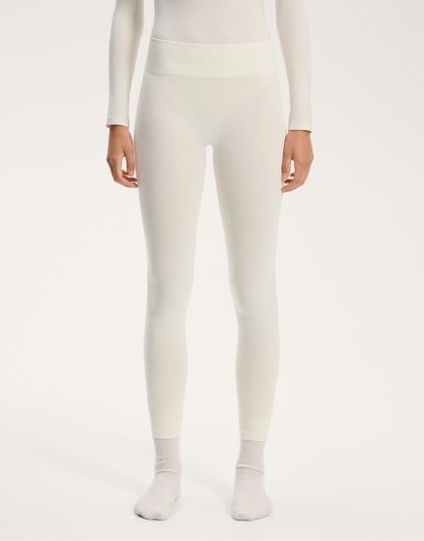 OYSHO - Ecrufarvede og sømløse basis-leggings i ankellængde - view 1