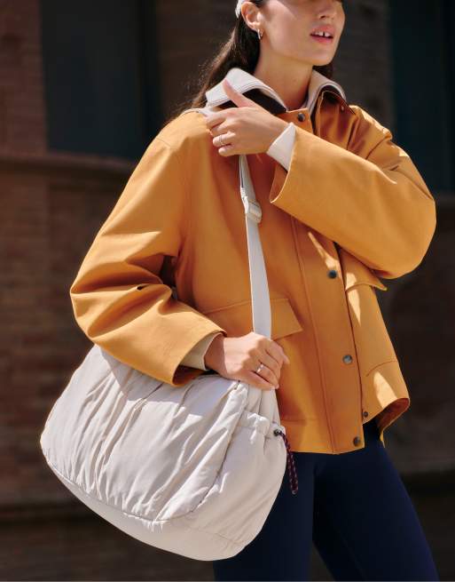 OYSHO - Ecrufarvet shoppertaske med sidelommer, 2 af 7