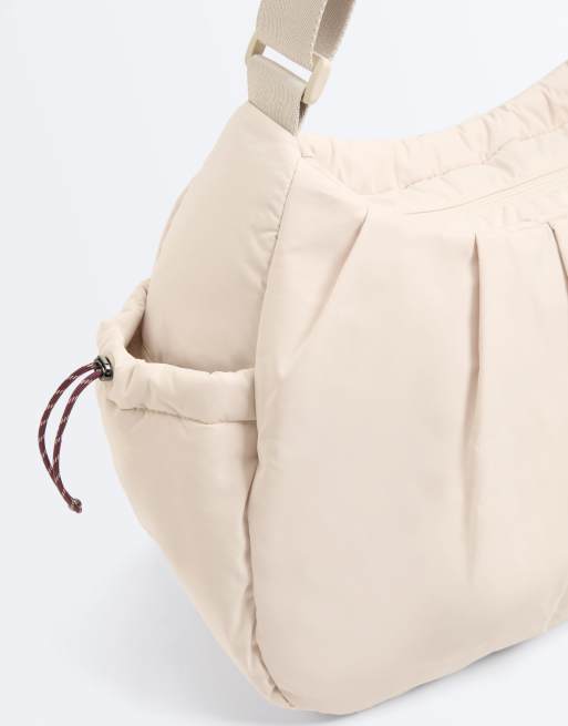 OYSHO - Ecrufarvet shoppertaske med sidelommer, 4 af 7