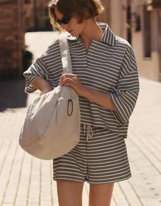 OYSHO - Ecrufarvet shoppertaske med sidelommer, 7 af 7
