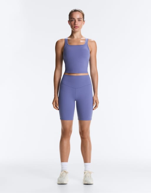 OYSHO Evermove 20cm short leggings in blueberry, 2 of 7