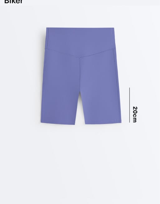 OYSHO Evermove 20cm short leggings in blueberry, 6 of 7