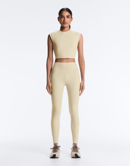 OYSHO - Evermove - Beige ankellange leggings på 65 med høj talje, 2 af 4