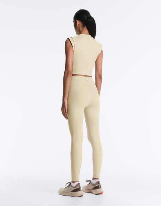 OYSHO - Evermove - Beige ankellange leggings på 65 med høj talje, 3 af 4