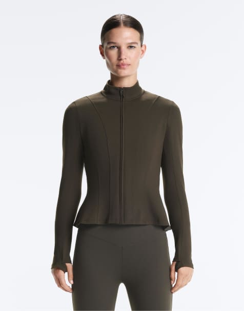 OYSHO – Evermove – Brun jacka i peplum-modell - view 1