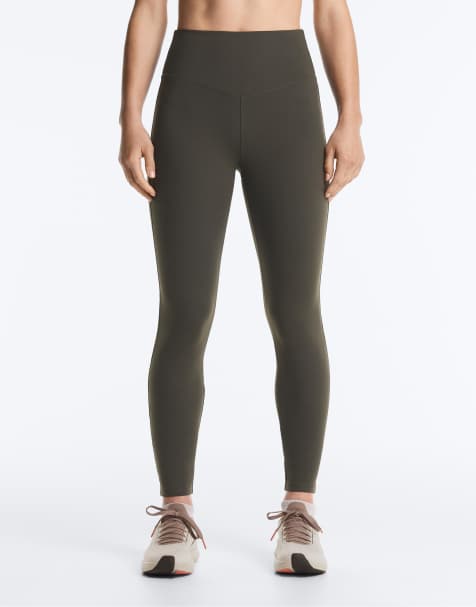 OYSHO - Evermove - Brune ankellange 65-cm-leggings med høj talje - view 1