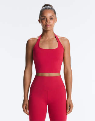 OYSHO Evermove halter tank top in red