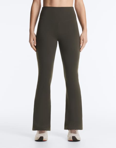 OYSHO Evermove high rise flare trousers in brown - view 1