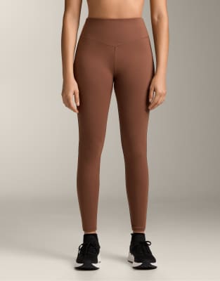 OYSHO - Evermove - Knöchellange Leggings in Braun mit hohem Bund, 65 cm-Brown