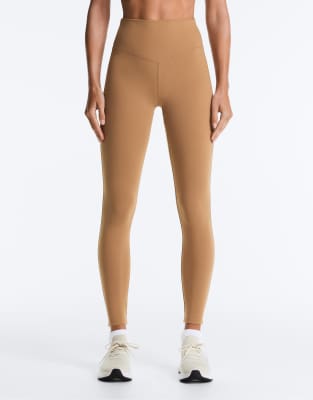 OYSHO - Evermove - Knöchellange Leggings in Hellbraun mit hohem Bund, 65 cm-Brown
