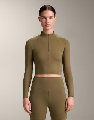 OYSHO - Evermove - Langärmliges Top in Khaki-Grün