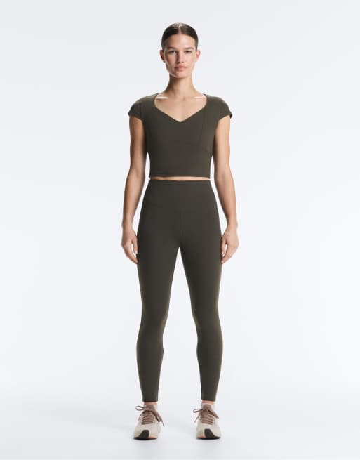 OYSHO - Evermove - Legging 65 cm taille haute longueur cheville - Marron, 2 de 4