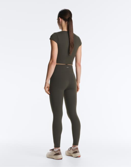 OYSHO - Evermove - Legging 65 cm taille haute longueur cheville - Marron, 3 de 4
