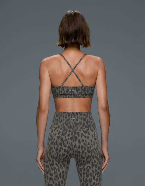 OYSHO Evermove leopard low-support sports bra in khaki - view 1