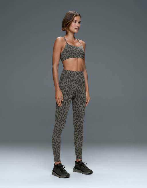 OYSHO Evermove leopard low-support sports bra in khaki, 3 of 6