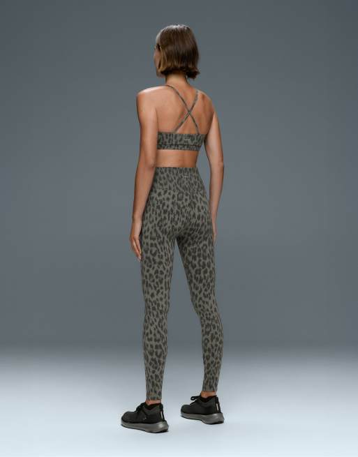 OYSHO Evermove leopard print high-rise ankle-length leggings in black, 4 of 4
