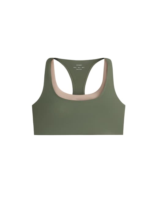 OYSHO Evermove medium-support double-effect sports bra in military khaki, 5 of 7