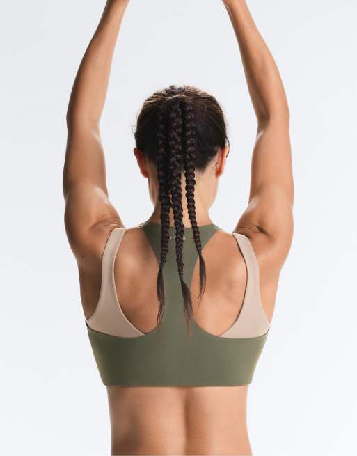 OYSHO Evermove medium-support double-effect sports bra in military khaki, 7 of 7