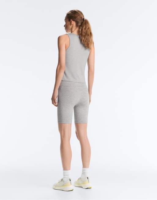 OYSHO - Evermove - Mellemgrå meleret tanktop med firkantet hals, 4 af 4