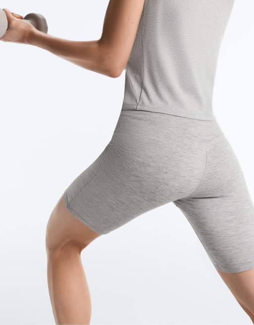OYSHO - Evermove - Mellemgråmelerede leggings med høj talje på 20 cm, 3 af 4