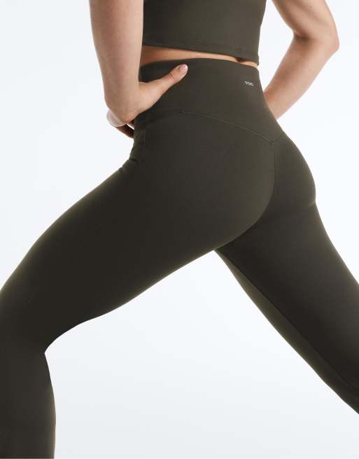 OYSHO - Evermove - Pantaloni a zampa marroni a vita alta, 3 di 4