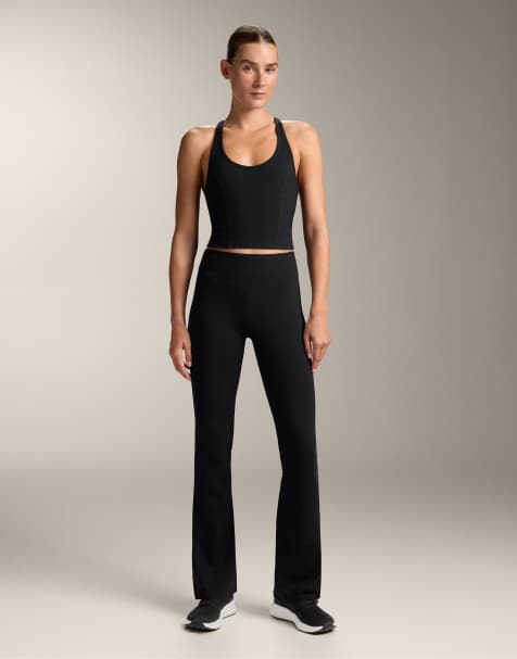 OYSHO - Evermove - Pantaloni a zampa neri a vita alta - view 1