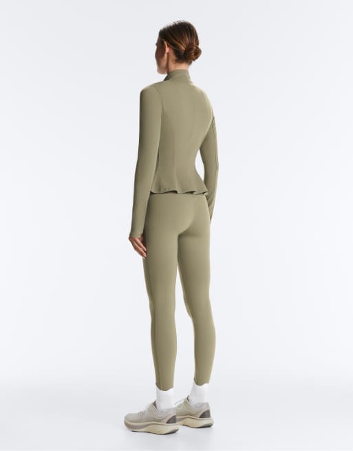 OYSHO Evermove peplum jacket in washed khaki, 3 of 4