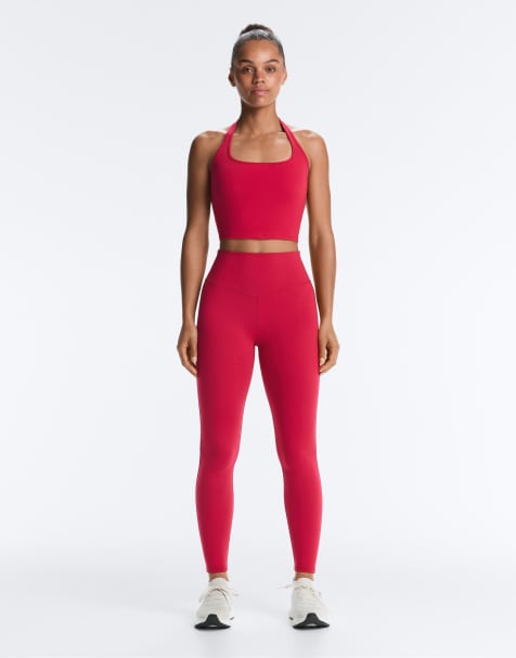 OYSHO – Evermove – Röda, ankellånga leggings med hög midja, 65cm - view 1
