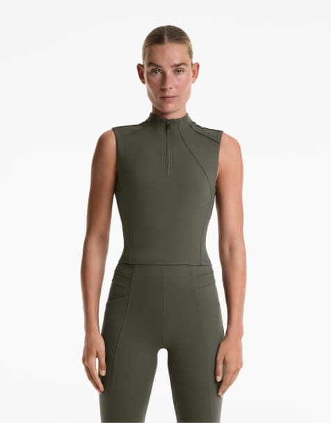 OYSHO – Evermove – Tanktop in Grün mit Faltendetail - view 1