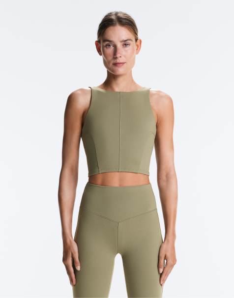 OYSHO – Evermove – Tanktop in Khaki mit Riemchenträgern - view 1