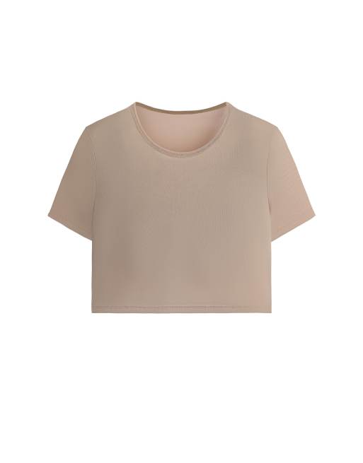 OYSHO - Evermove - Top senza maniche beige a maniche corte, 6 di 7