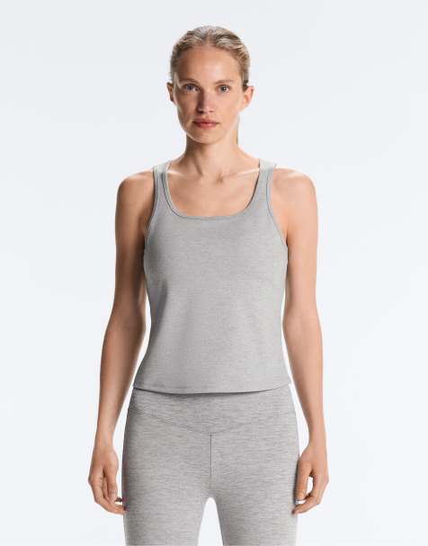 OYSHO - Evermove - Top senza maniche con scollo squadrato grigio medio mélange - view 1