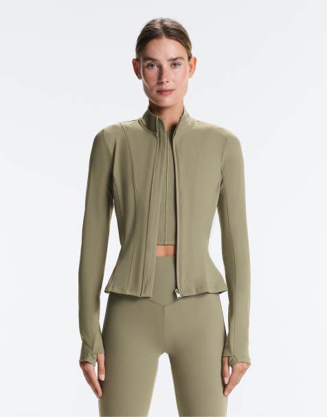 OYSHO - Evermove - Vasket kakigrøn peplum-jakke - view 1