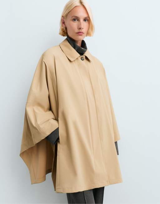 OYSHO extra lätt 10k vattentät kort cape i camel, 2 av 4