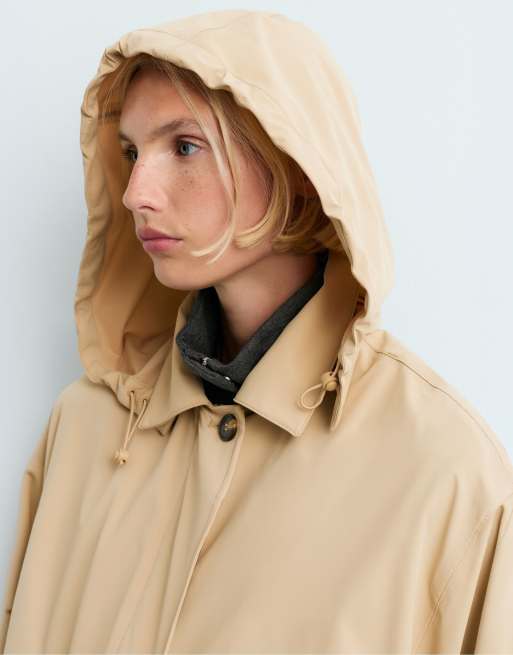 OYSHO extra lätt 10k vattentät kort cape i camel, 3 av 4