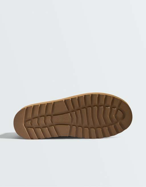 OYSHO Faux-fur split-leather clogs in mole, 5 of 5