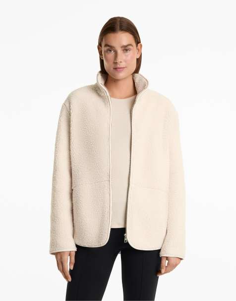 OYSHO Faux-shearling jacket in ecru - view 1