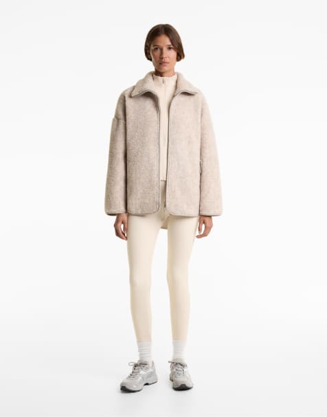 OYSHO Faux-shearling oversize jacket in grey - view 1