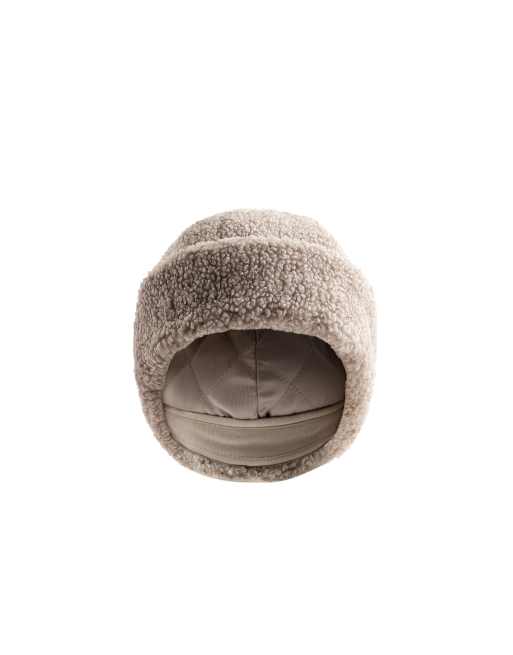 OYSHO Faux-shearling turn-up beanie in mink melange, 2 of 4
