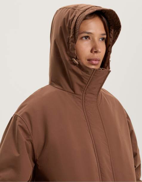 OYSHO – Fellex® Aerogel 10k – Wasserdichte, lange, wattierte Jacke in Braun - view 1