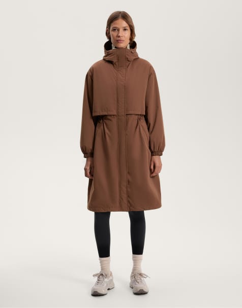 OYSHO Fellex® aerogel 10k waterproof long padded jacket in brown - view 1