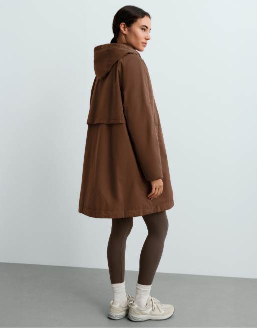 OYSHO Fellex® aerogel 10k waterproof padded jacket in brown, 4 of 5